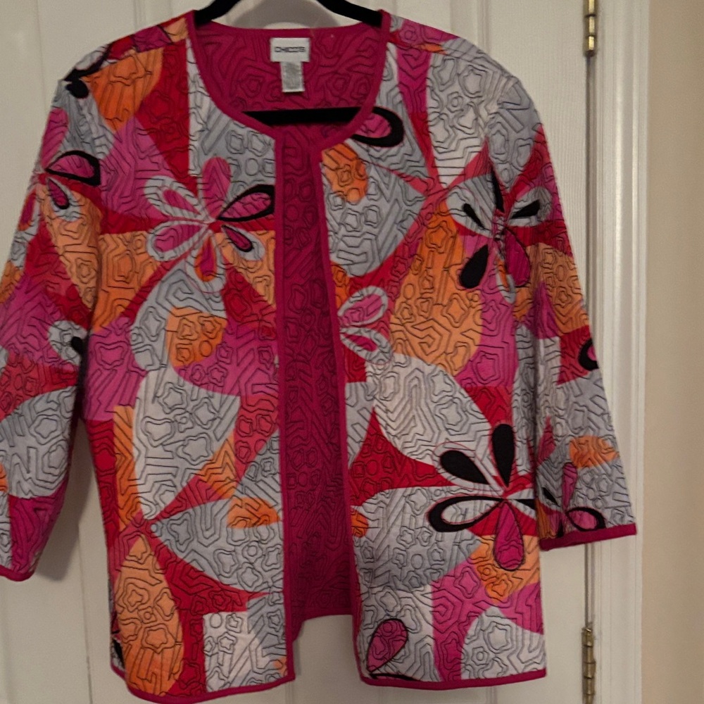 Chico's Multicolor Abstract Blazer